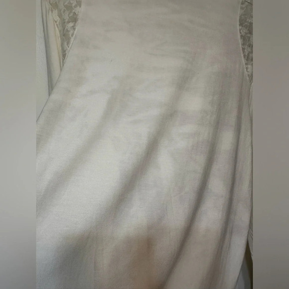 LAUNDRY BY SHELLI SEGAL white long Sleeves Knit Top lace shoulder NWT - Picture 6 of 8